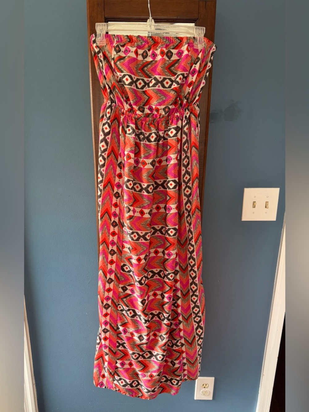 one clothing Multicolor Tribal Print Strapless Maxi Dress